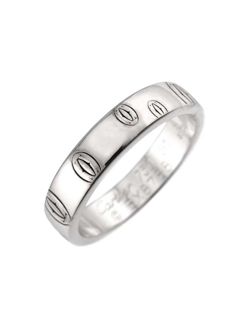 Cartier Happy Birthday Logo SM 51 Ring 18K White Gold